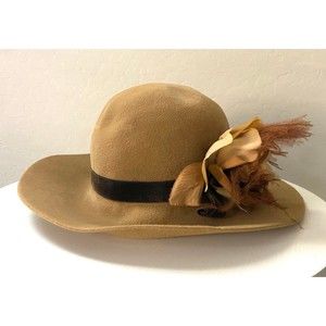 Brown Suede Hat with Brown Flower